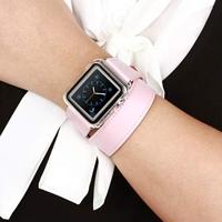 Kakapi Double Strap bandje - Roze - Geschikt voor Apple watch 38mm / 40mm / 41mm / 42mm - thumbnail