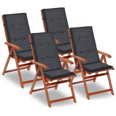 VidaXL Tuinstoelkussens rugleuning 4 st 120x50x3 cm stof antraciet VidaXL Tuinstoelkussens rugleuning 4 st 120x50x3 cm stof antraciet