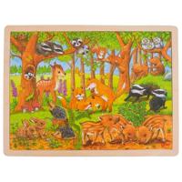 Goki houten legpuzzel - bosdieren, 48st. - thumbnail