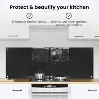 VidaXL Keuken achterwand 2 pcs zwart 70 x 50 cm gehard glas - thumbnail