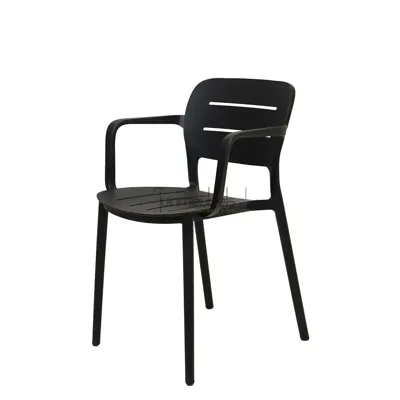 Tuinstoel Calpe Stapelbaar Zwart Kunststof Stoel Buiten Tuin Vita