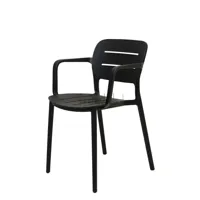 Tuinstoel Calpe Stapelbaar Zwart Kunststof Stoel Buiten Tuin Vita - thumbnail