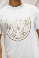 Versace Jeans Couture V-Emblem T-Shirt Heren Wit/Goud - Maat M - Kleur: Wit | Soccerfanshop - thumbnail
