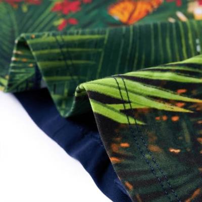 Kinderjurk met lange mouwen kattenprint 92 marineblauw - thumbnail