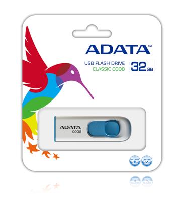 USB stick Adata AC008-32G-RWE 32 GB Wit Blauw/Wit USB stick Adata AC008-32G-RWE 32 GB Wit Blauw/Wit