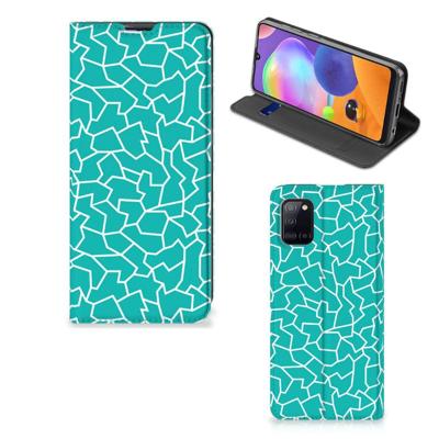 Samsung Galaxy A31 | Bookcase | Cracks Blue
