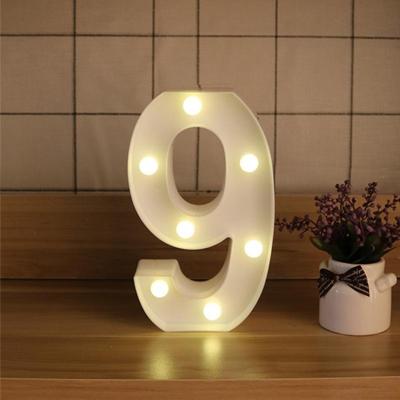 Digit 9 vorm decoratie licht droge batterij aangedreven warm wit staande opknoping vakantie licht