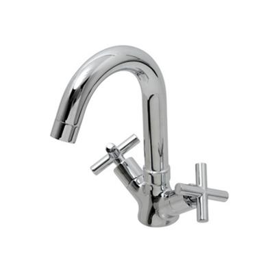 Plieger Cross wastafelkraan m. hoge draaibare uitloop met kruisgrepen chroom 4333235 Plieger Cross wastafelkraan m. hoge draaibare uitloop met kruisgrepen chroom 4333235