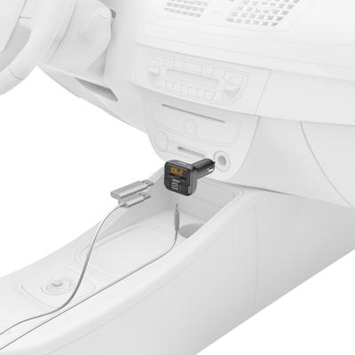 Hama FM Transmitter voor autoradio met AUX, USB en autolader (auto-adapter voor sigarettenaansteker aansluiting met 3,5 mm jack aansluiting en 2 USB-poorten voor USB-stick en voor opladen) zwart