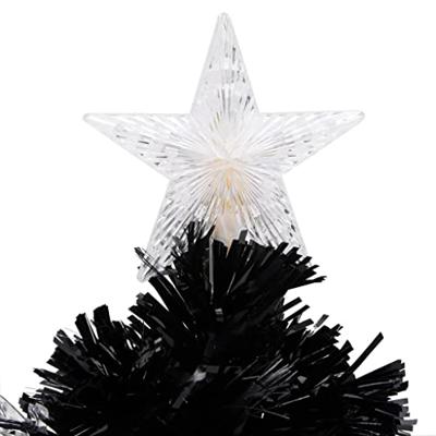 VidaXL Kerstboom met led-sneeuwvlokken 64 cm glasvezel zwart