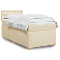 Boxspring met matras stof crèmekleurig 80x200 cm - thumbnail