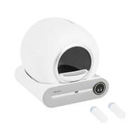 Wiesenfield WIE-SL-03 Zelfreinigende kattenbak met app-bediening, diameter 25 cm, opening 65 l, binnenruimte incl. vuilniszak, automatische elektrische kattenbak met wifi bestuurbaar - thumbnail