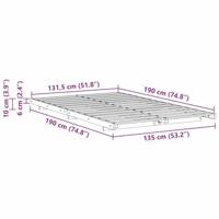 Bedframe Wasbruin 135 x 190 cm Massief grenenhout - thumbnail