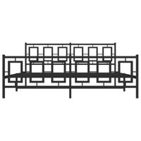 Bedframe met hoofd- en voeteneinde metaal zwart 183x213 cm - thumbnail