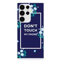 Samsung Galaxy S23 Ultra Silicone-hoesje Flowers Blue DTMP - thumbnail