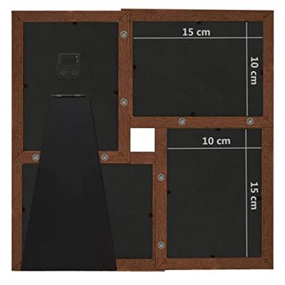 VidaXL Fotolijst voor 4x(10x15 cm) foto mdf donkerbruin