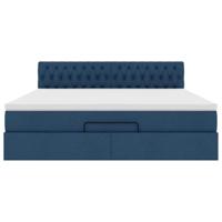 Ottoman bed met matras 160x200cm stof blauw - thumbnail