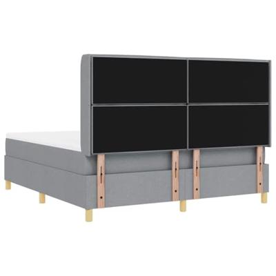 Boxspringbed met matras Lichtgrijs 180 x 200 cm Stof