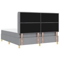 Boxspringbed met matras Lichtgrijs 180 x 200 cm Stof - thumbnail