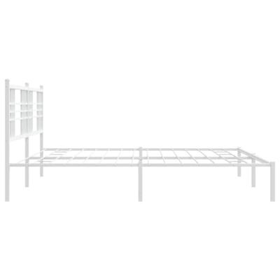 Bedframe met hoofdbord metaal wit 183x213 cm