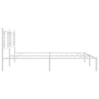 Bedframe met hoofdbord metaal wit 183x213 cm - thumbnail