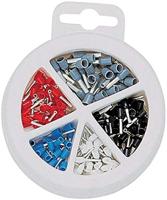 NWS 144-BI-150 Assortiment adereindhulzen 0.5 mm², 0.75 mm², 1 mm², 1.5 mm², 2.5 mm² Deels geïsoleerd Blauw, Grijs, Zwart, Wit, Rood 150 stuk(s) - thumbnail