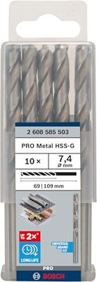 Bosch Accessories 2608585503 HSS Metaal-spiraalboor 7.4 mm Gezamenlijke lengte 109 mm Geslepen DIN 338 Cilinderschacht 10 stuk(s) - thumbnail