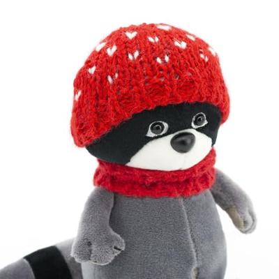 Orange Toys knuffel wasbeer met rode muts