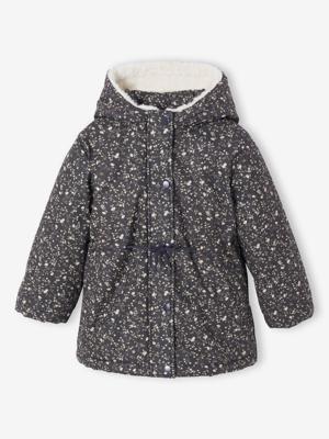 Romantische parka met capuchon voor meisjes marineblauw