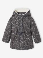 Romantische parka met capuchon voor meisjes marineblauw - thumbnail