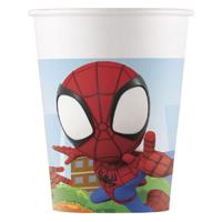 Globos Papieren bekers fsc spidey, 8st. - thumbnail