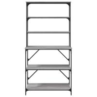 Bakkersrek 6-laags 90x40x180 cm bewerkt hout grijs sonoma eiken - thumbnail