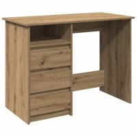 Bureau 102x50x75 cm bewerkt hout artisanaal eikenkleurig - thumbnail