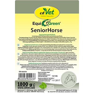 cdVet EquiGreen SeniorHorse 1,8 kg - voedingssupplement voor paarden met kruiden, vitaminen, sporenelementen en aminozuren ter versterking van de organfunctie en de stofwisseling