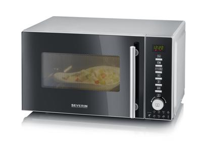 Severin MW 7773 Magnetron Zwart/zilver 800 W Heteluchtfunctie, Grillfunctie