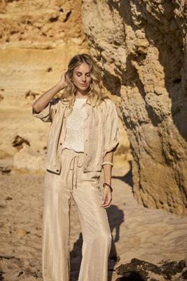 Tramontana Shimmer Roll-up Sleeve Jacket C06-20-801 Jackets 001225-pebble