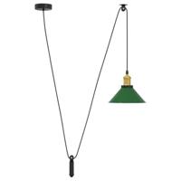 Hanglamp in hoogte verstelbaar E27 22 cm metaal glanzend groen - thumbnail