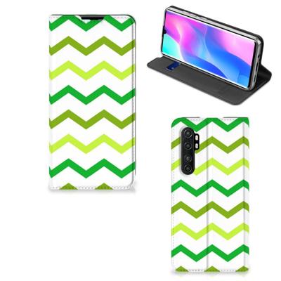 Xiaomi Mi Note 10 Lite | Hoesje met Magneet | Zigzag Groen Xiaomi Mi Note 10 Lite | Hoesje met Magneet | Zigzag Groen