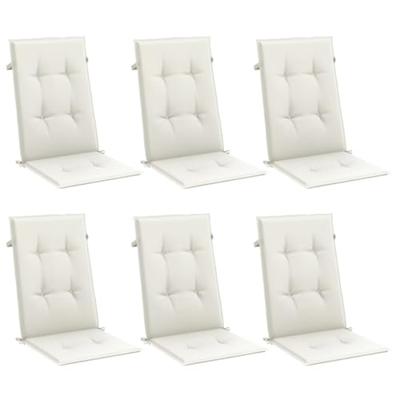 VidaXL Stoelkussens 6 st hoge rug 120x50x4 cm stof gemêleerd crème VidaXL Stoelkussens 6 st hoge rug 120x50x4 cm stof gemêleerd crème