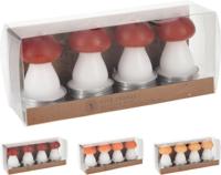 Paddenstoel kaarsset 4-delig 3x7cm - thumbnail