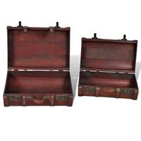 Schatkist vintage-stijl hout bruin 2 st - thumbnail