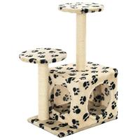 VidaXL Kattenkrabpaal met sisal krabpalen 60 cm pootafdrukken beige - thumbnail