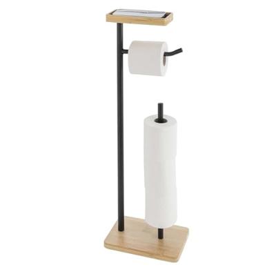Toiletrolhouder Filano metaal plus bamboe zwart
