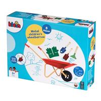 Metalen kruiwagen - KLEIN - 7669 - Met 3 gereedschappen en 1 paar handschoenen - Vanaf 3 jaar - thumbnail