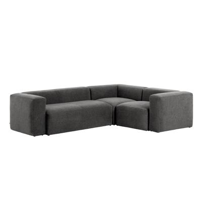 Kave Home 3-zits Hoekbank 'Blok' kleur Donkergrijs