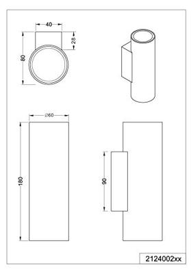Trio Wand lampMarley Up - Down 18cm mat zwart - 212400232