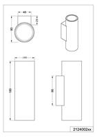 Trio Wand lampMarley Up - Down 18cm mat zwart - 212400232 - thumbnail