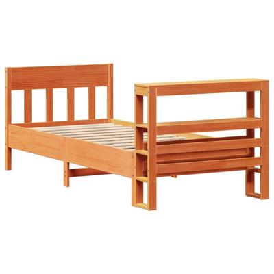 Bedframe zonder matras massief grenenhout wasbruin 120x200 cm