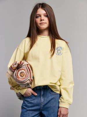 Sweater voor jongens "Just Chill" lichtgeel