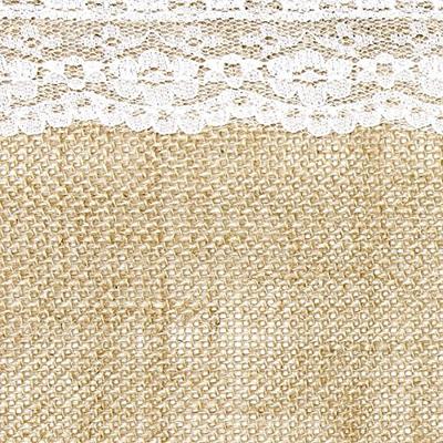 Jute Tafelloper met Kanten Rand (2,75m)